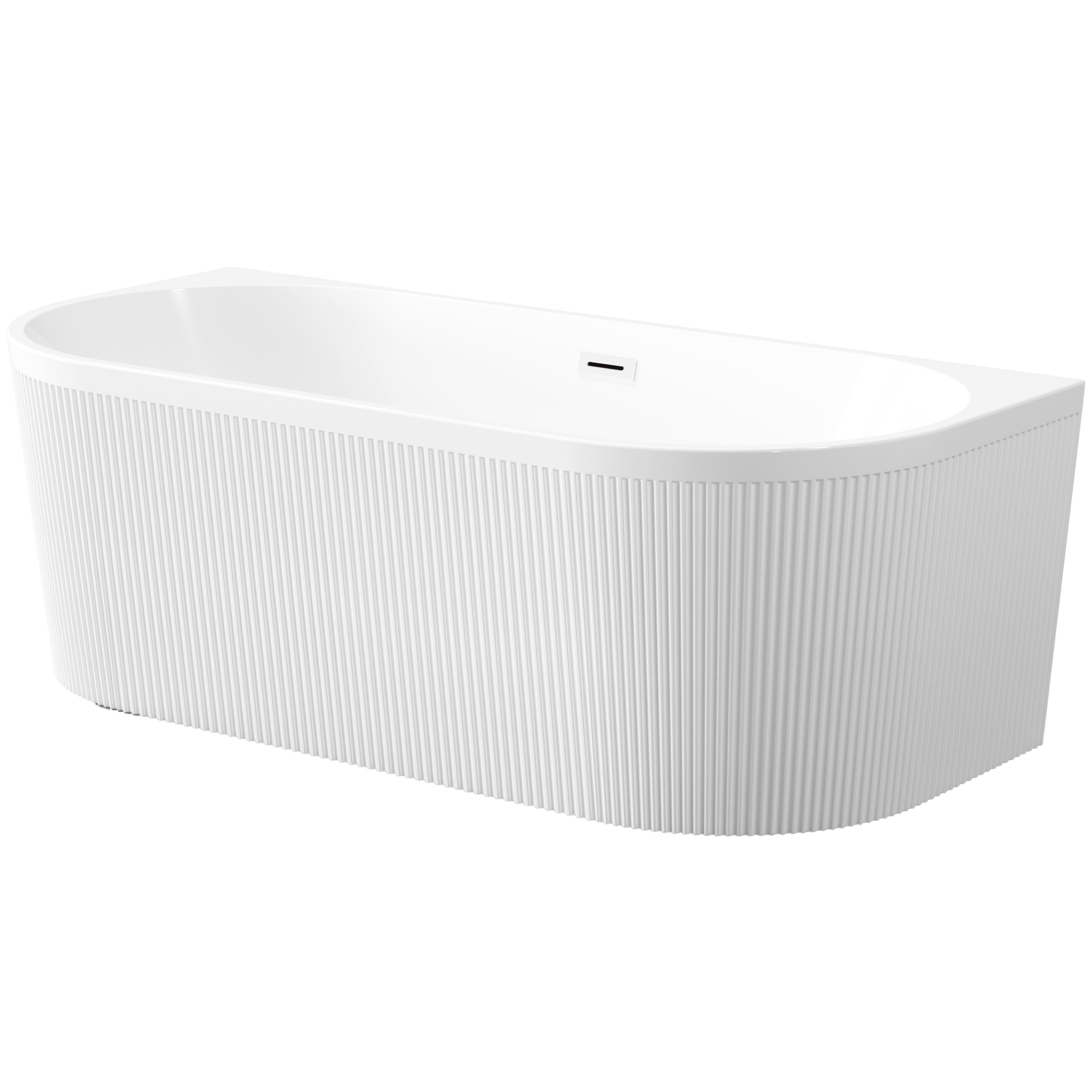 Invena Glamour fal mellé szerelhető fűrdőkád 170x80 cm ovális fehér AN-02-11U