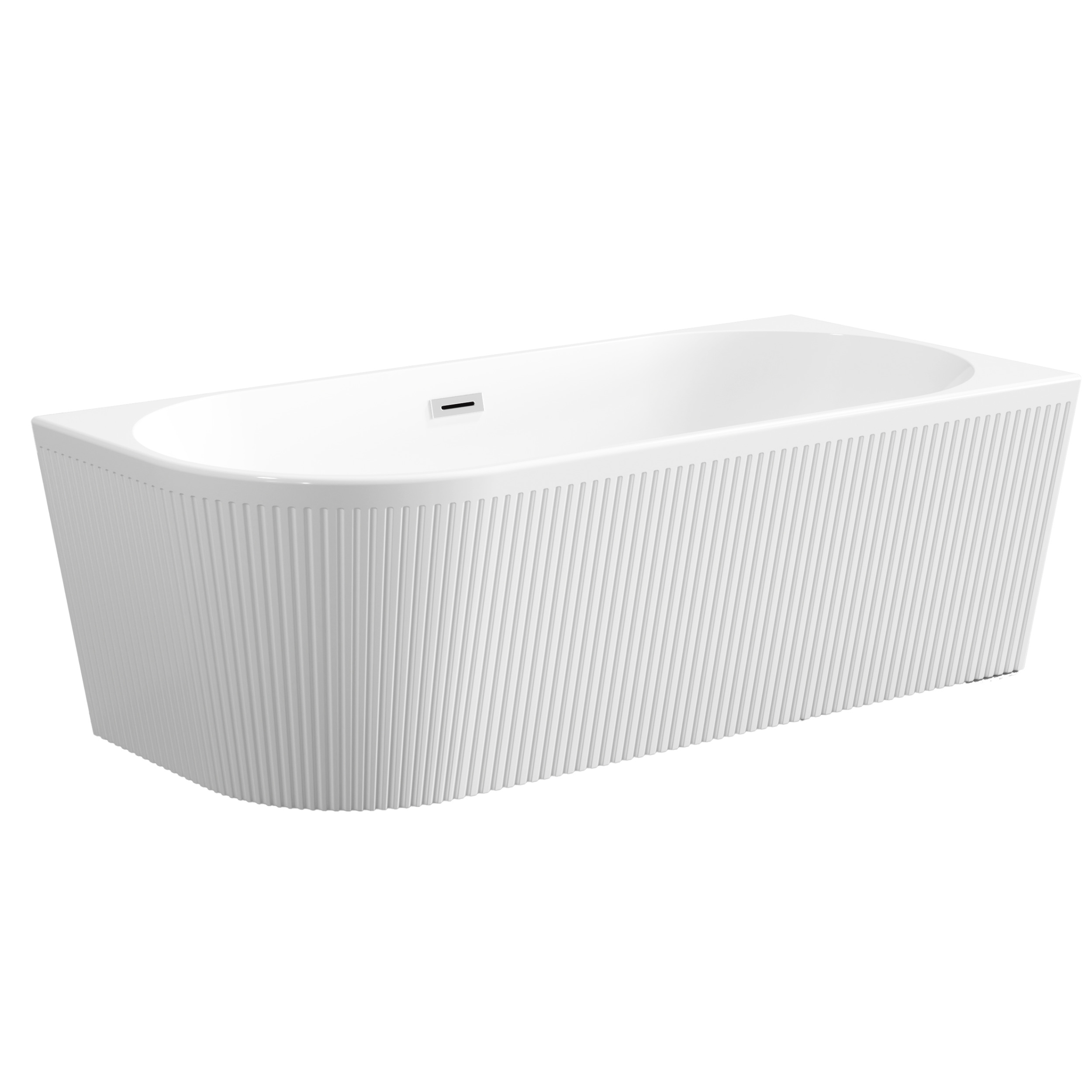 Invena Glamour sarokkád 170x80 cm ovális fehér AN-02-11P