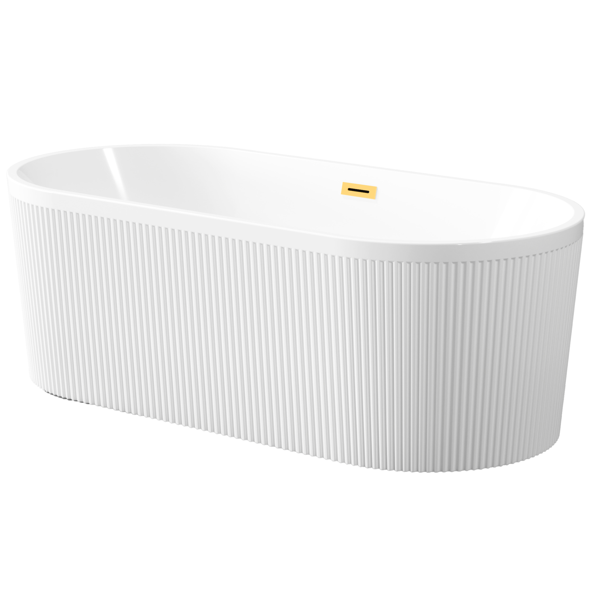Invena Glamour térben álló kád 170x80 cm ovális fehér AN-01-190