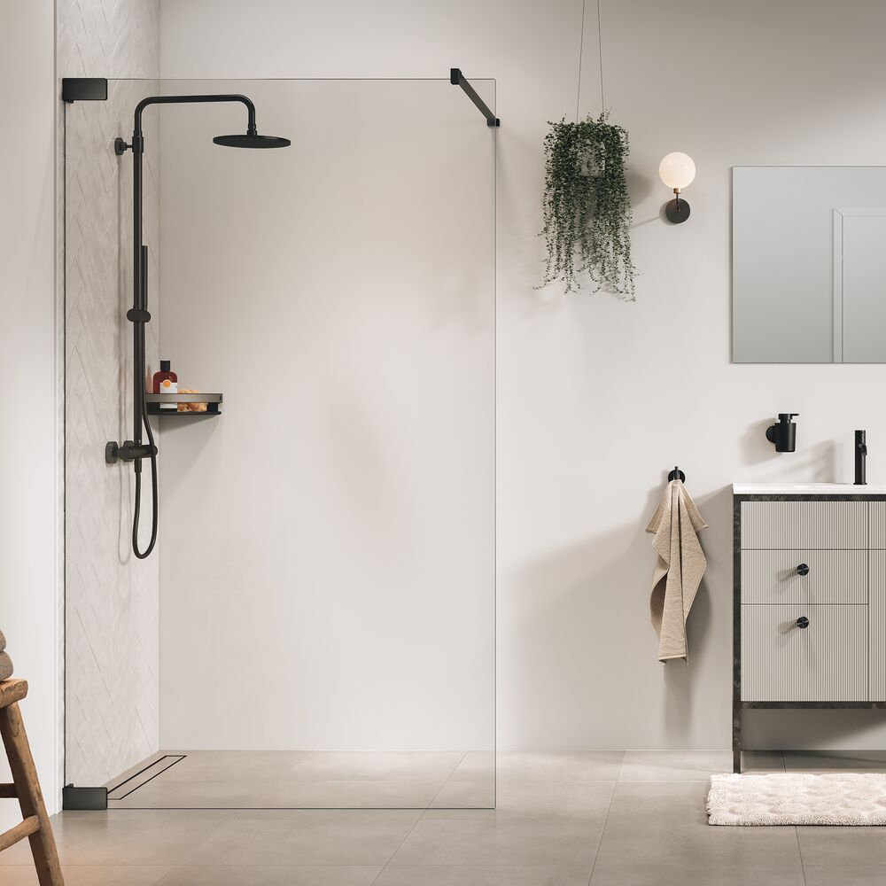 Sealskin Pure zuhanykabin fal walk-in 120 cm grafit csiszolt/átlátszó üveg PU011206145100