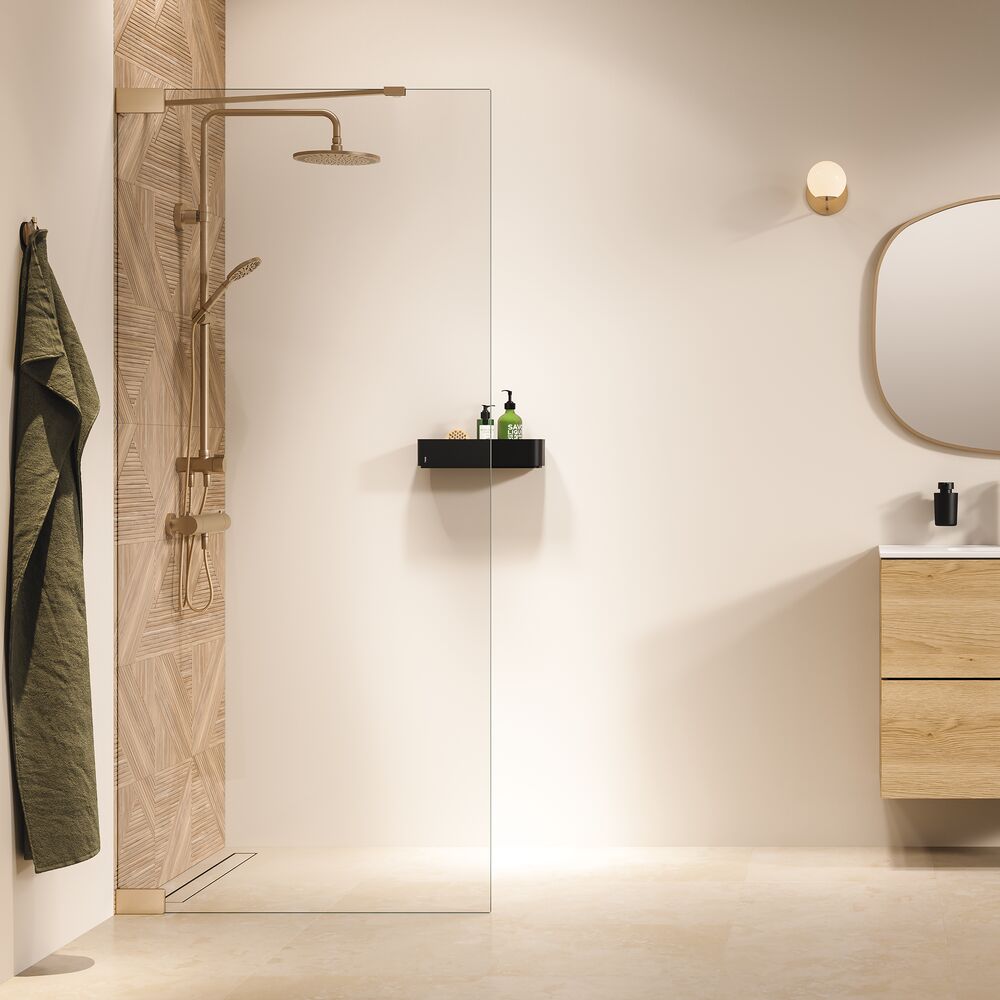 Sealskin Pure zuhanykabin fal walk-in 120 cm arany csiszolt/átlátszó üveg PU011206495100