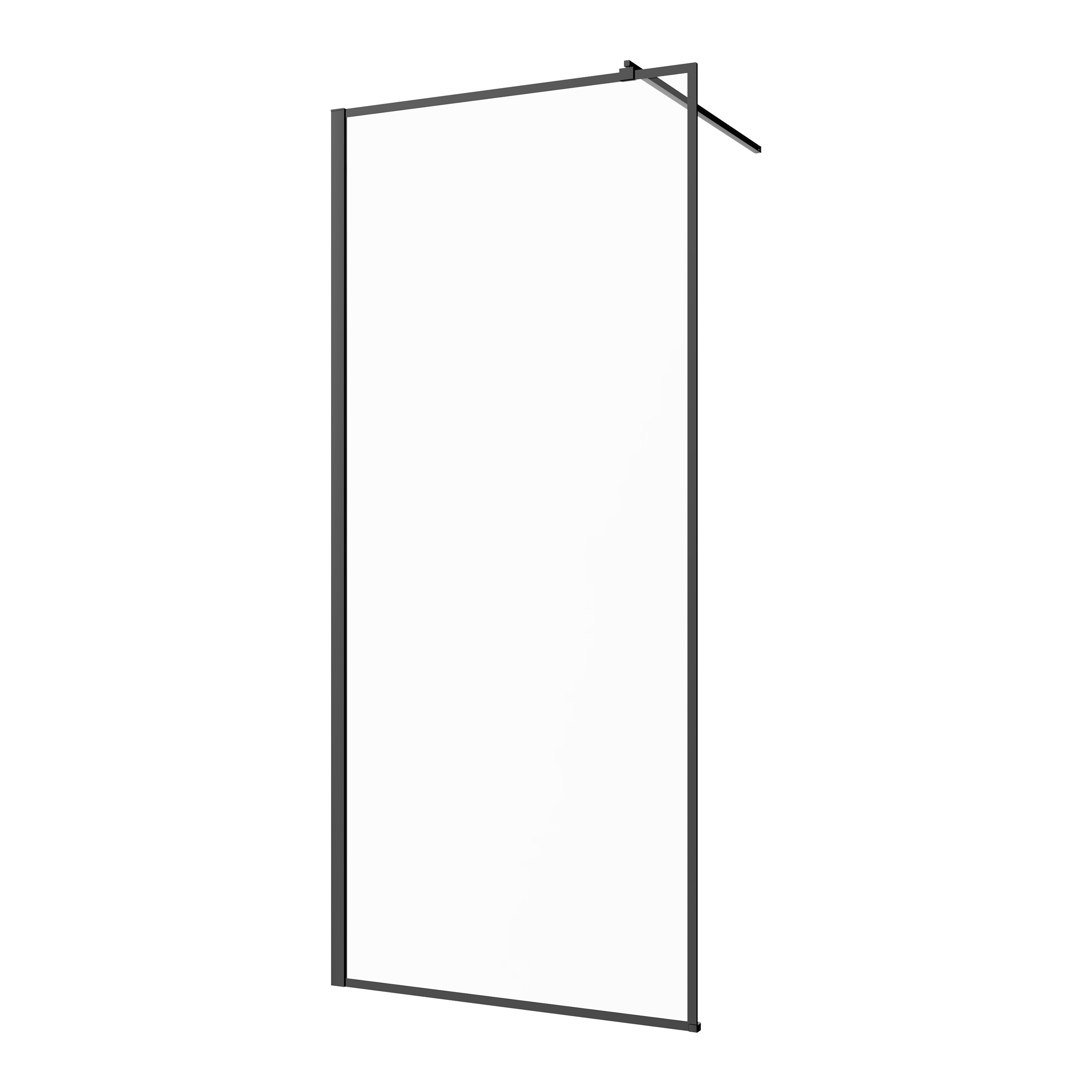 Invena zuhanykabin fal walk-in 110 cm fekete félfényes/átlátszó üveg AK-32-118
