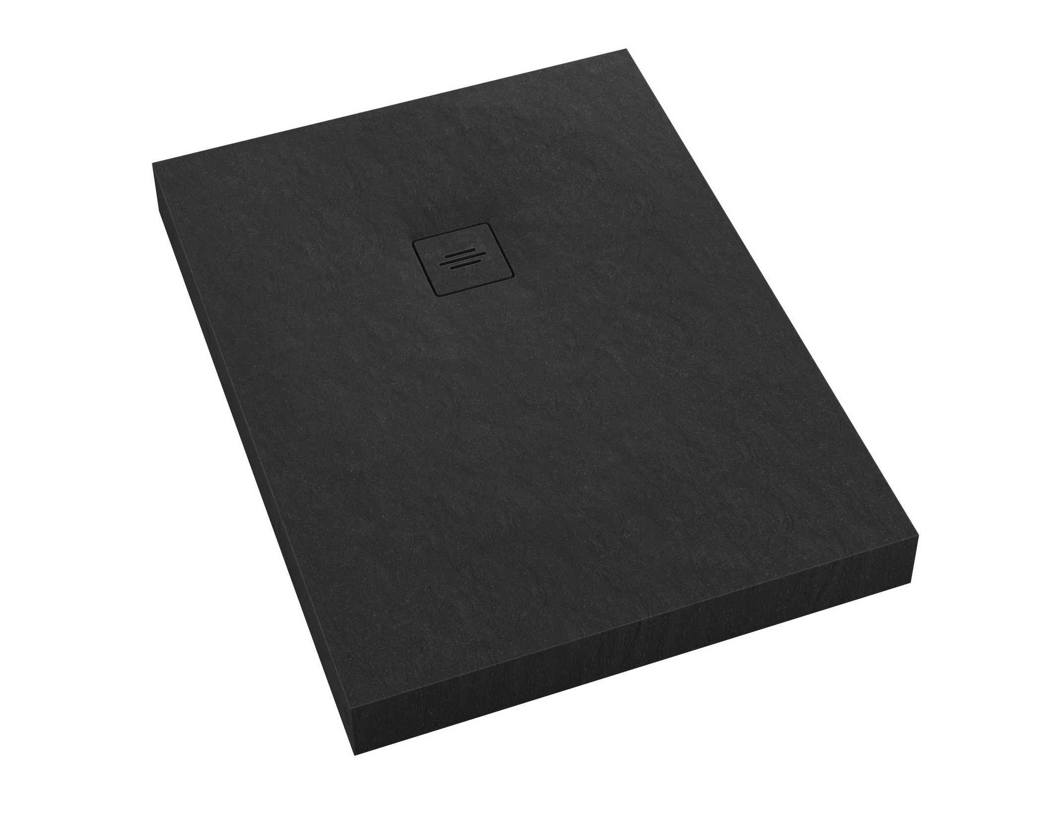 Schedline Nonlimits Black Stone téglalap zuhanytálca + előlap 90x70 cm fekete 3ST.N1P-7090/C/ST-M1/C/ST