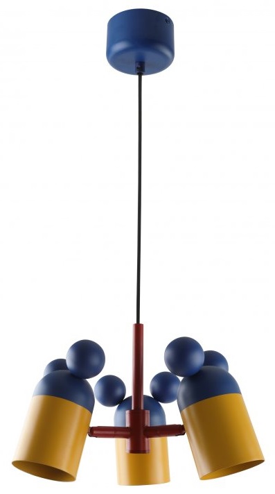 GTV Mouse függőlámpa 3x25 W sárga-sötétkék OS-MOUS-27-DEC