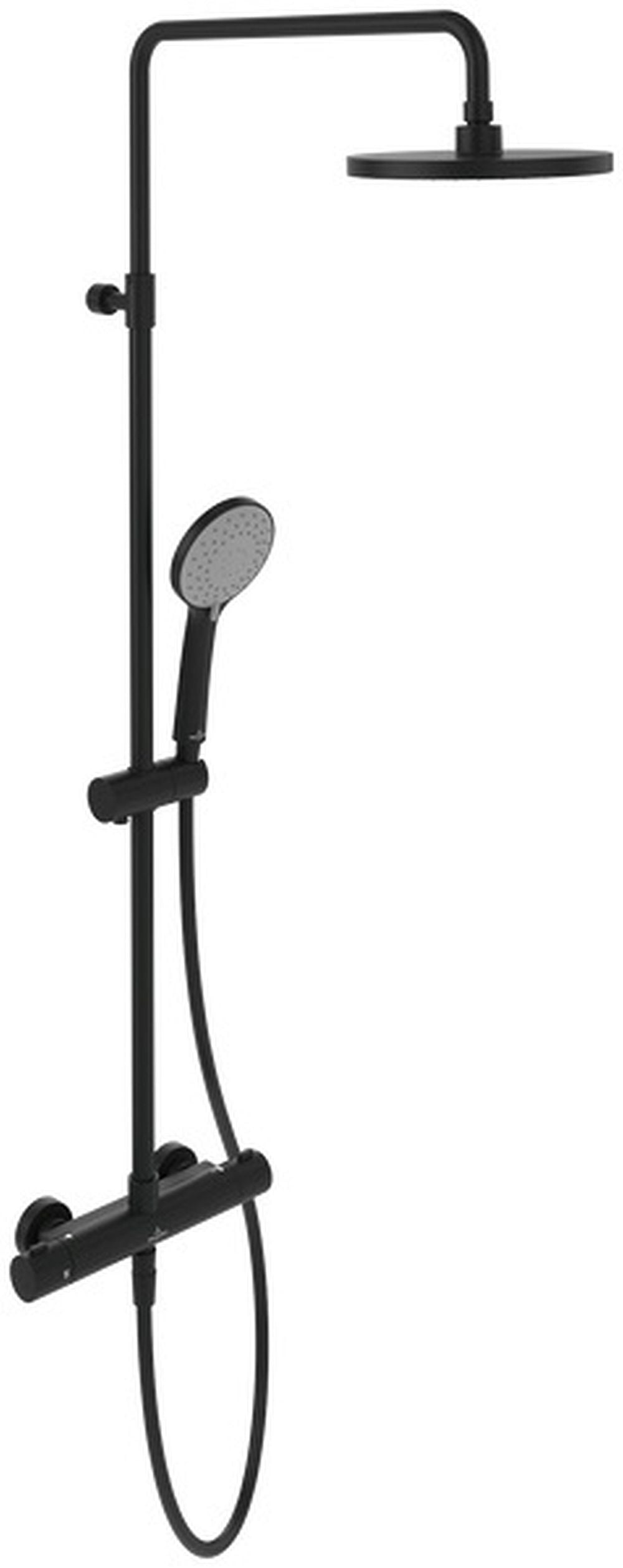 Villeroy & Boch Universal Showers zuhany készlet fal termosztáttal trópusi zuhany opcióval fekete TVS109002000K5