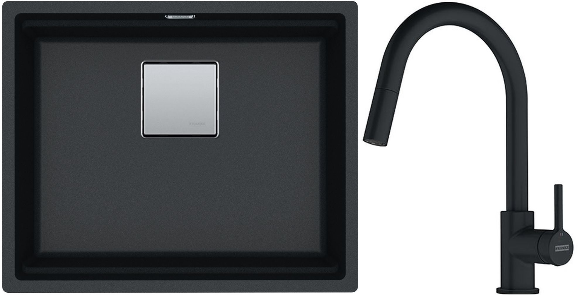 Készlet gránit mosogató Franke Kanon 125.0528.612, konyhai csaptelep Franke Lina 115.0626.053