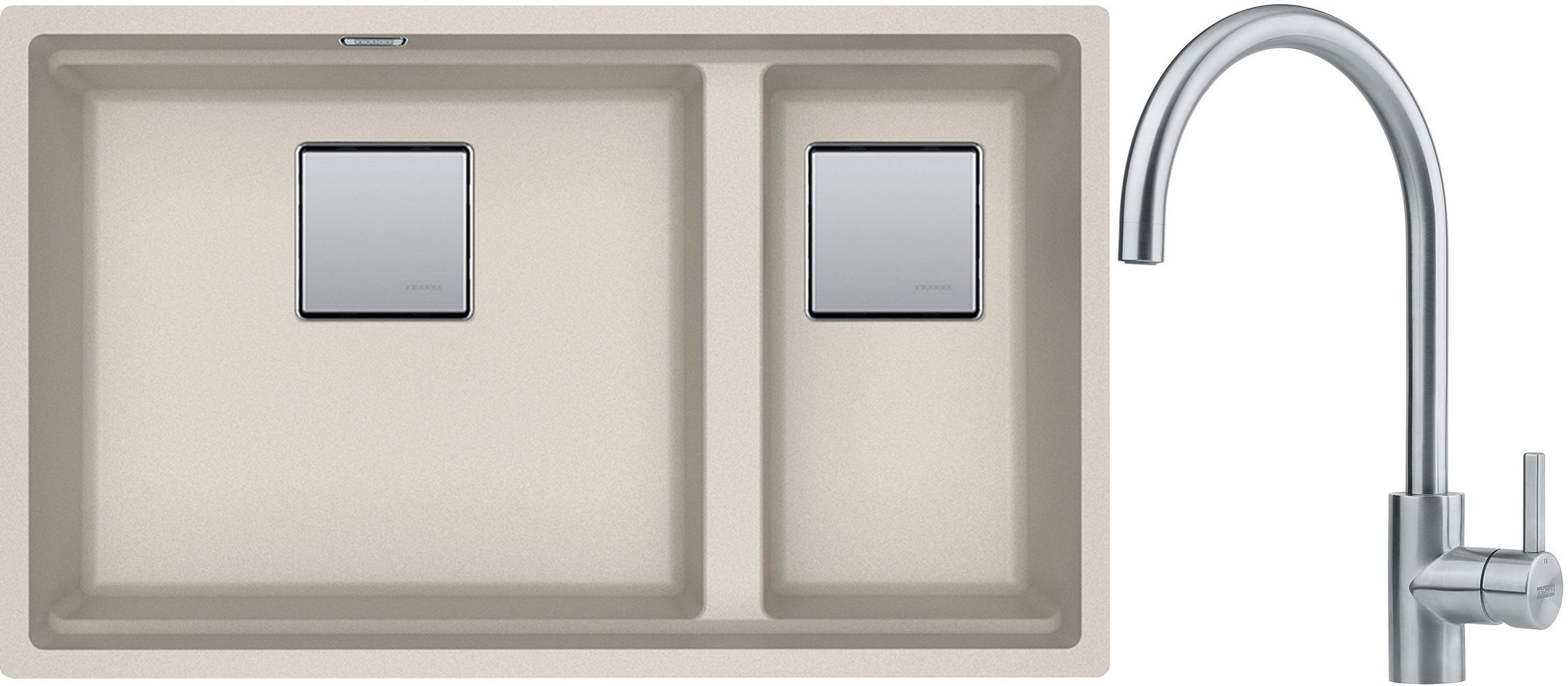 Készlet gránit mosogató Franke Kanon 125.0528.634, konyhai csaptelep Franke Eos 115.0590.044