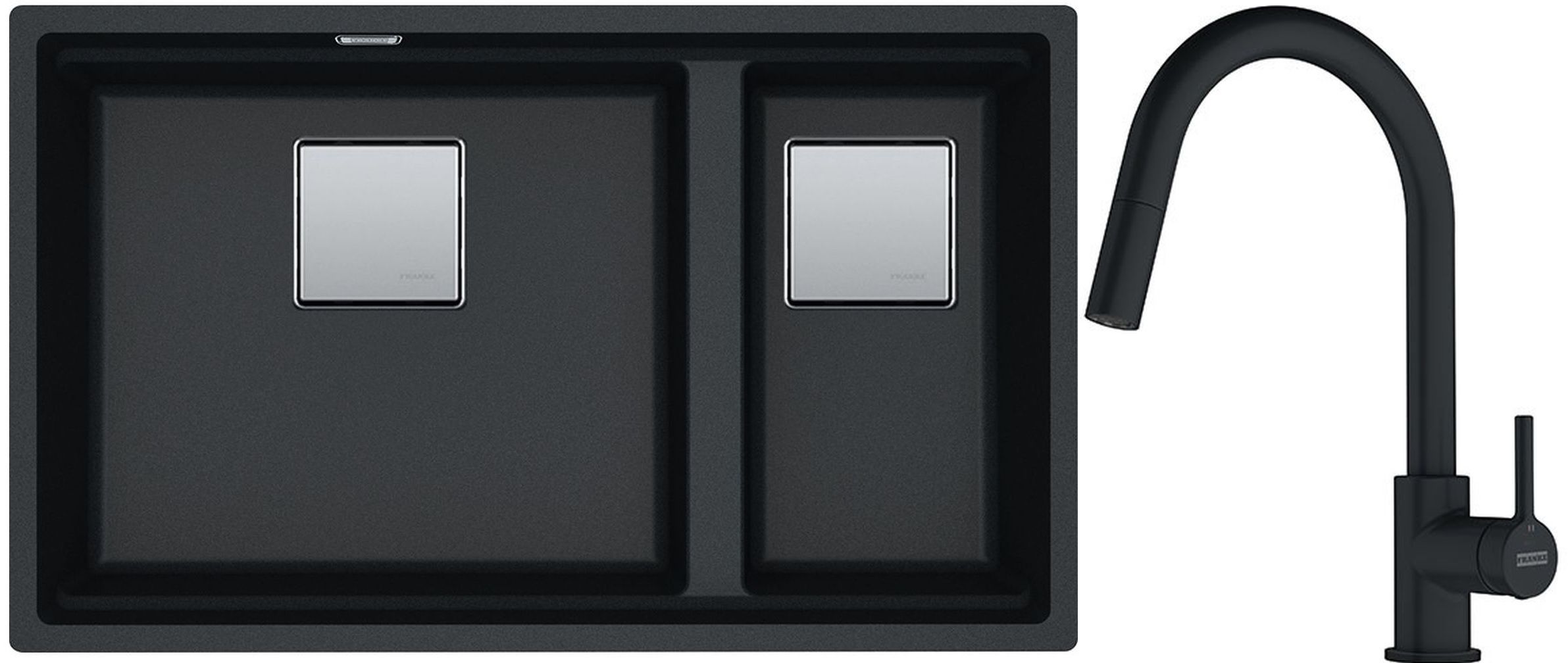 Készlet gránit mosogató Franke Kanon 125.0528.636, konyhai csaptelep Franke Lina 115.0626.053