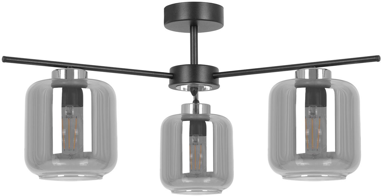 Kaja Piega mennyezeti lámpa 3x15 W fekete-ezüst-grafit K-5516