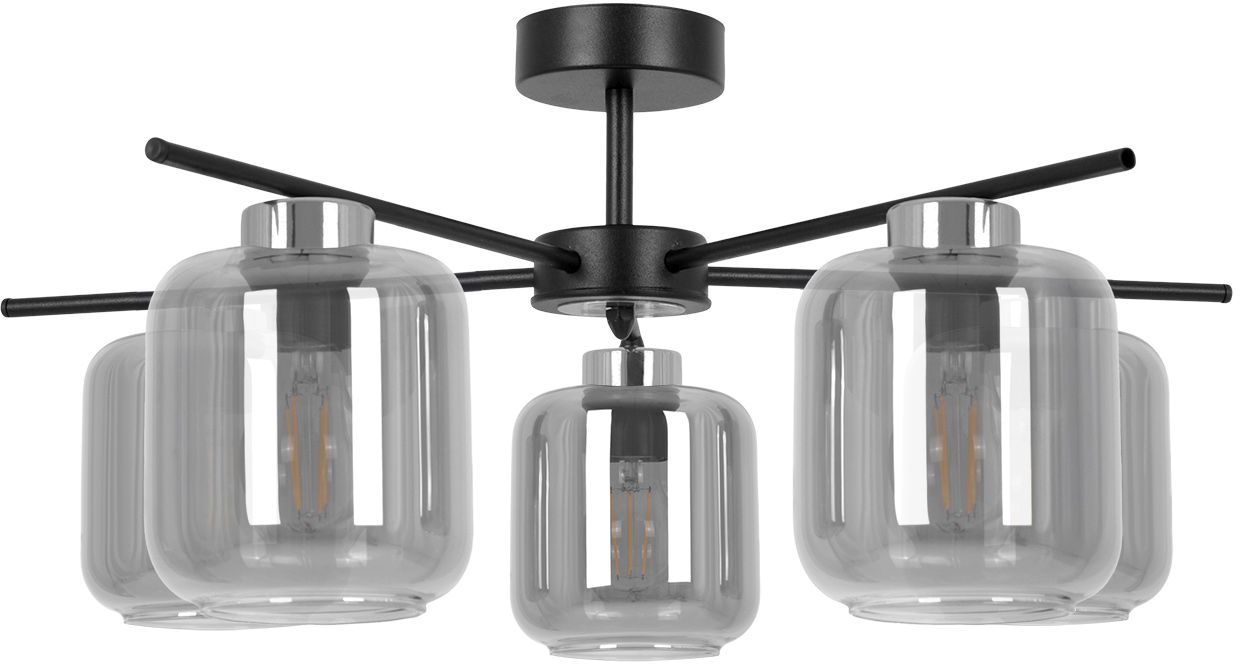 Kaja Piega mennyezeti lámpa 5x15 W fekete-ezüst-grafit K-5517