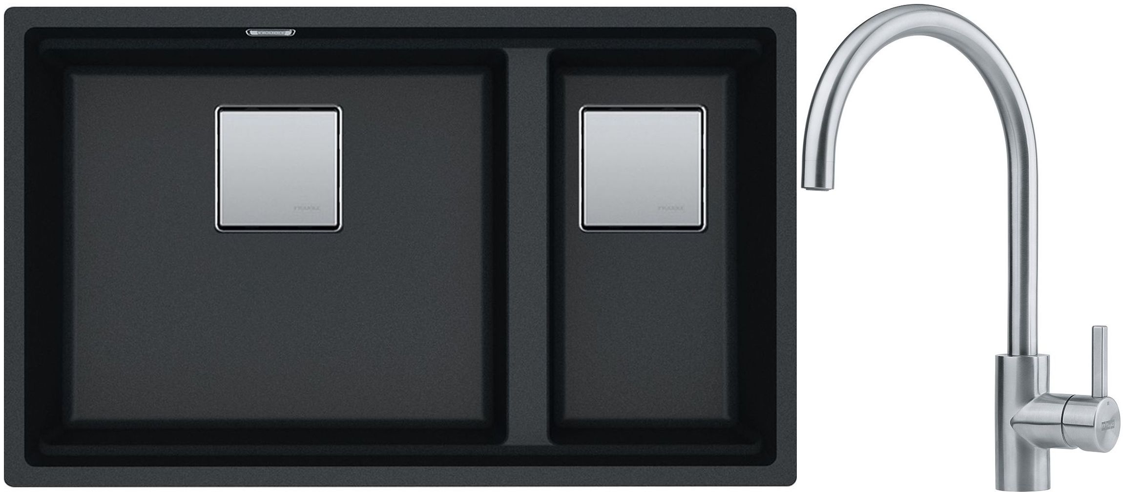 Készlet gránit mosogató Franke Kanon 125.0528.636, konyhai csaptelep Franke Eos 115.0590.044