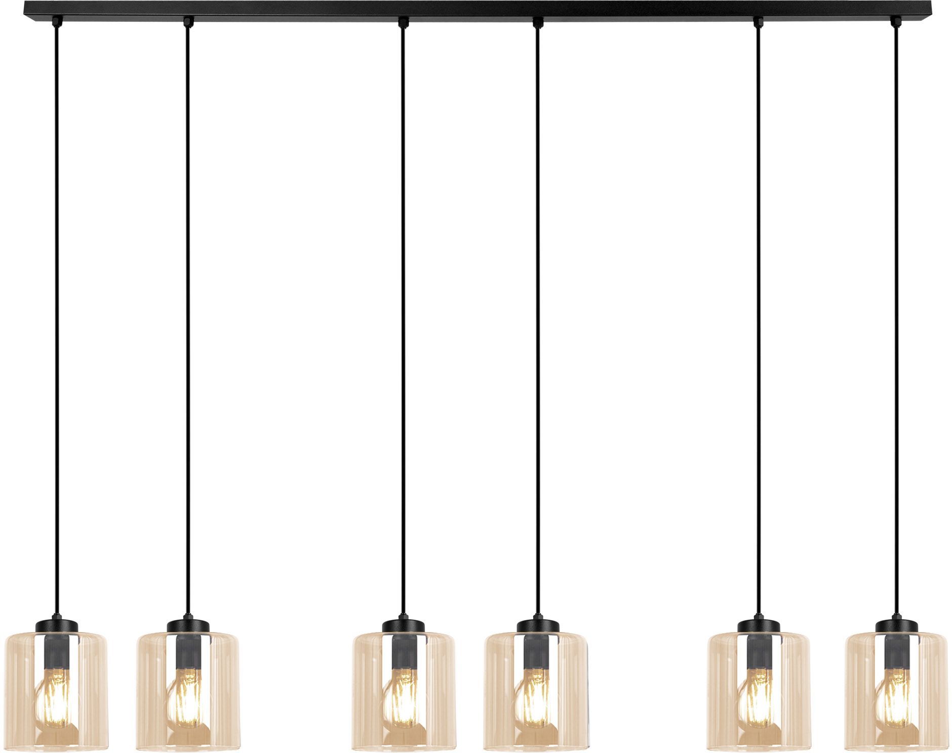 Kaja Soro függőlámpa 6x15 W fekete-borostyán K-5572