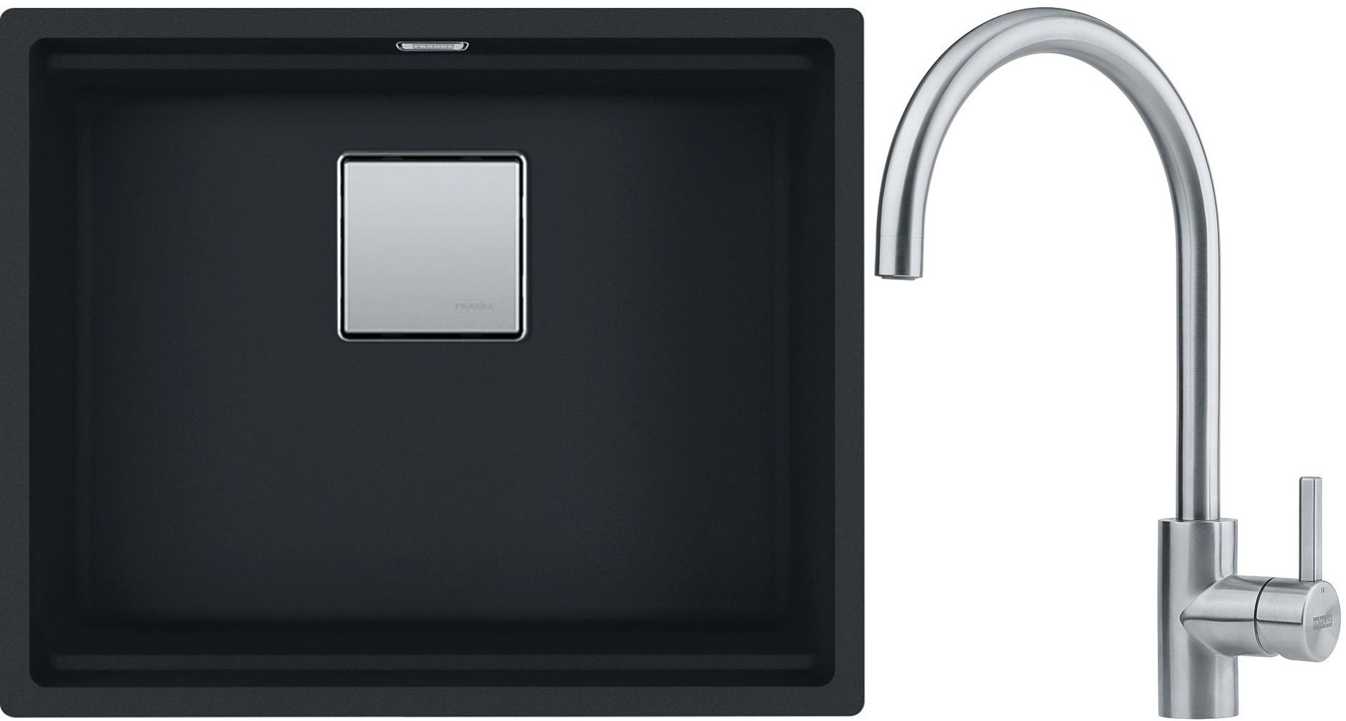 Készlet gránit mosogató Franke Kanon 125.0633.002, konyhai csaptelep Franke Eos 115.0590.044