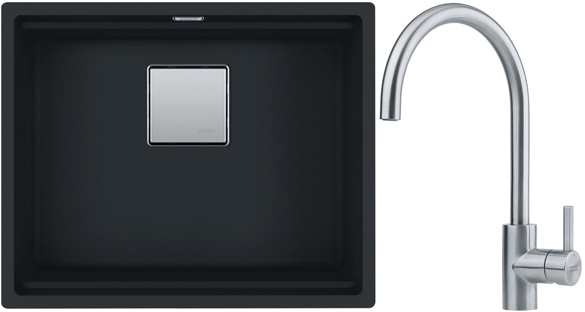 Készlet gránit mosogató Franke Kanon 125.0633.003, konyhai csaptelep Franke Eos 115.0590.044