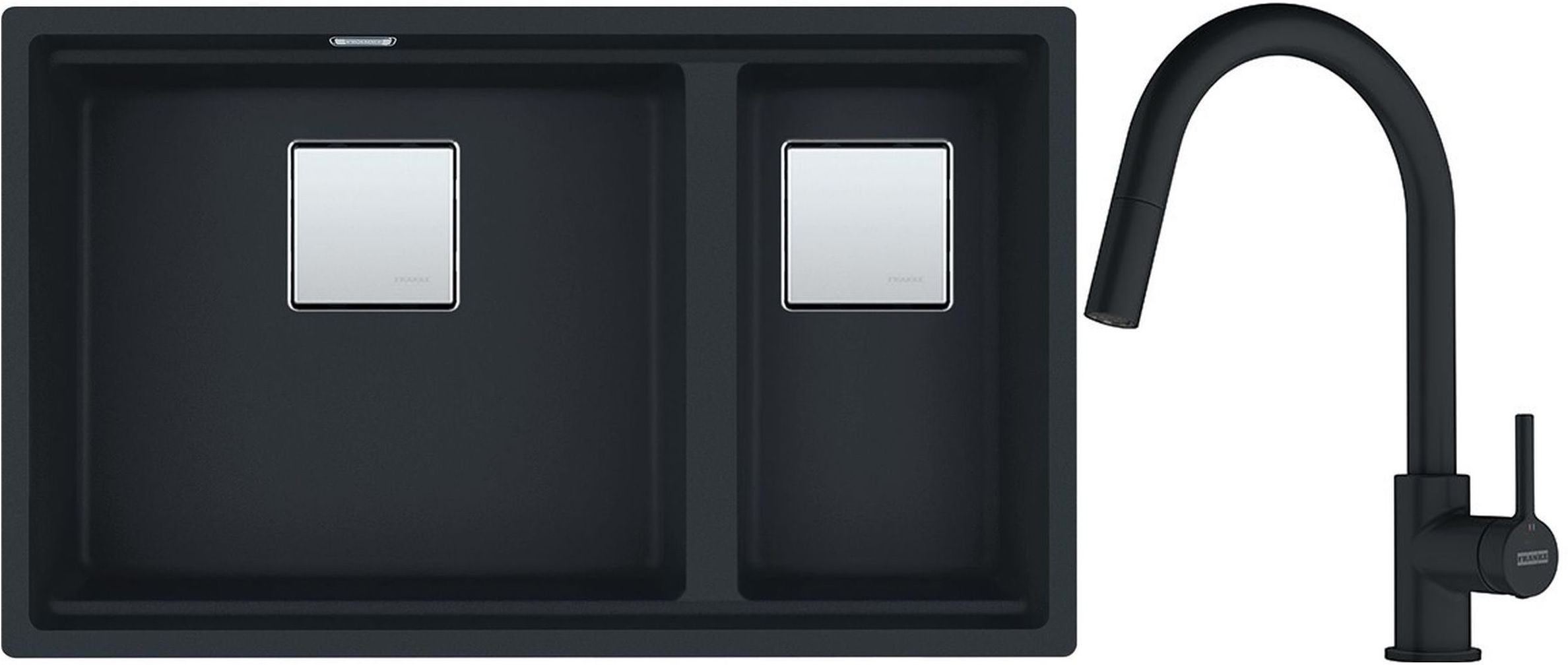 Készlet gránit mosogató Franke Kanon 125.0633.004, konyhai csaptelep Franke Lina 115.0626.053