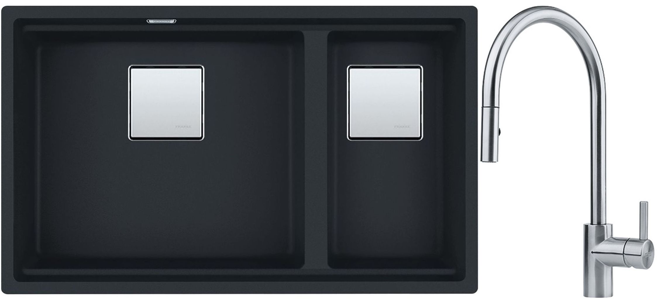 Készlet gránit mosogató Franke Kanon 125.0633.004, konyhai csaptelep Franke Eos 115.0590.045