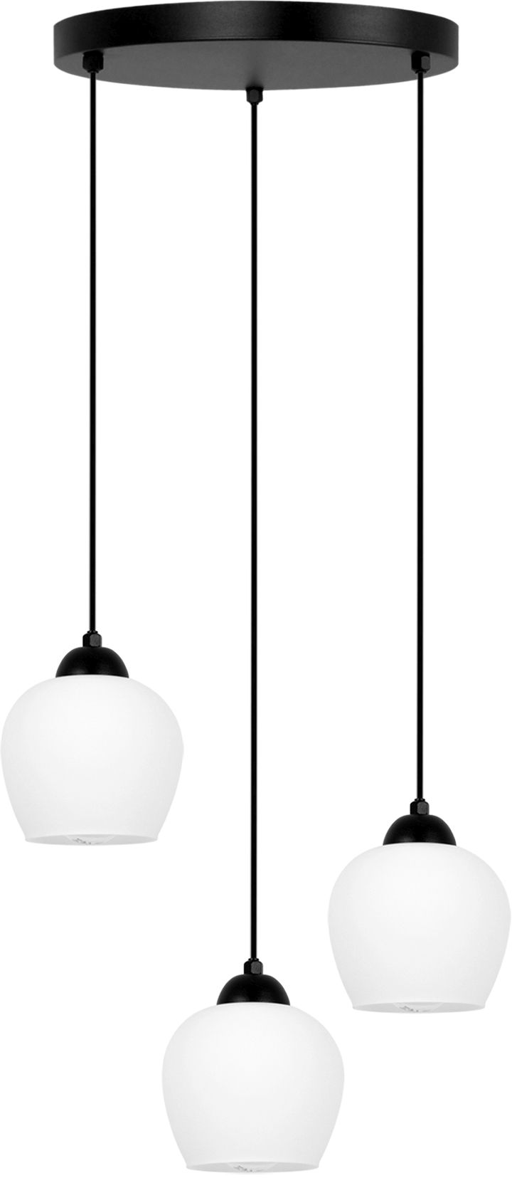 Kaja Abro függőlámpa 3x15 W fehér-fekete K-5601