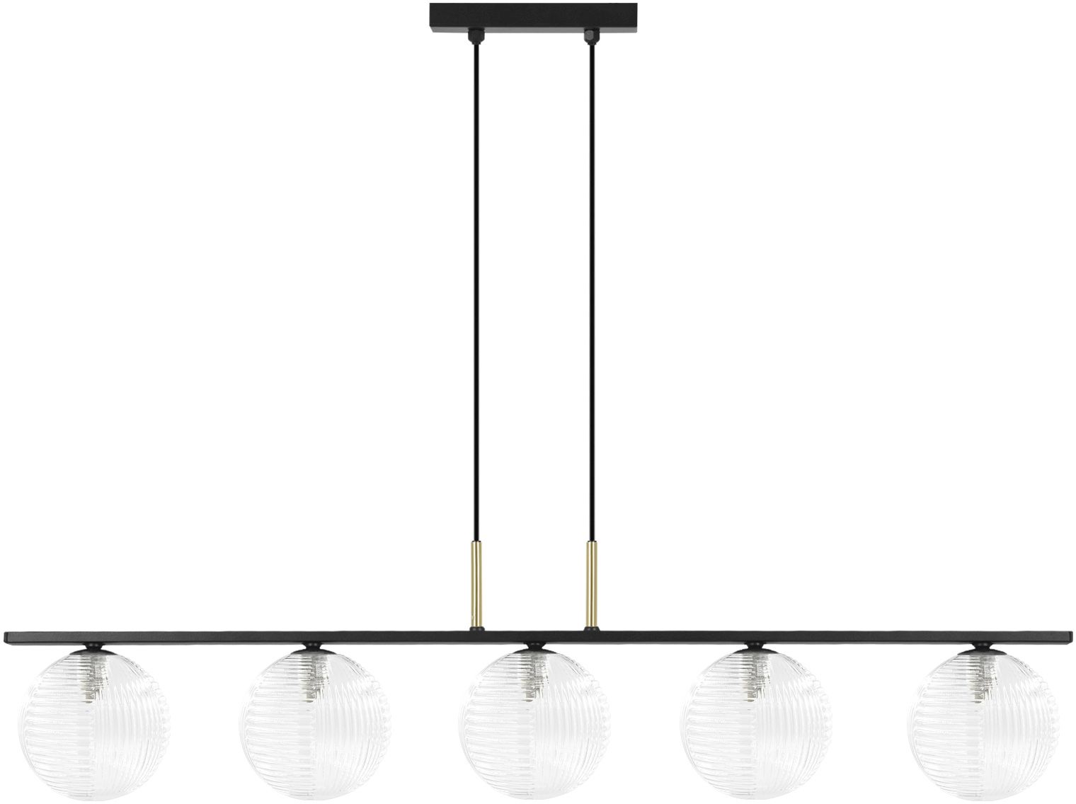 Kaja Aura függőlámpa 5x10 W fekete-átlátszó K-5683