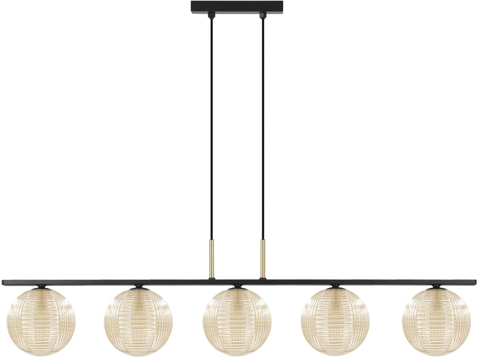 Kaja Giro függőlámpa 5x10 W fekete-arany-borostyán K-5688