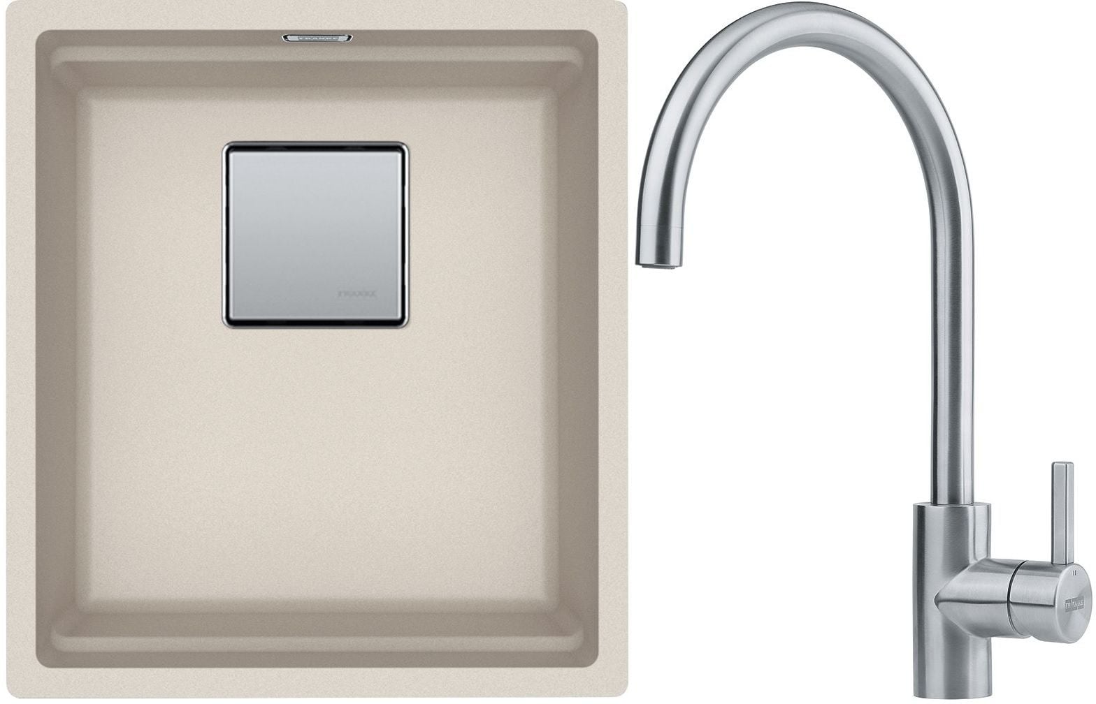 Készlet gránit mosogató Franke Kanon 125.0528.626, konyhai csaptelep Franke Eos 115.0590.044