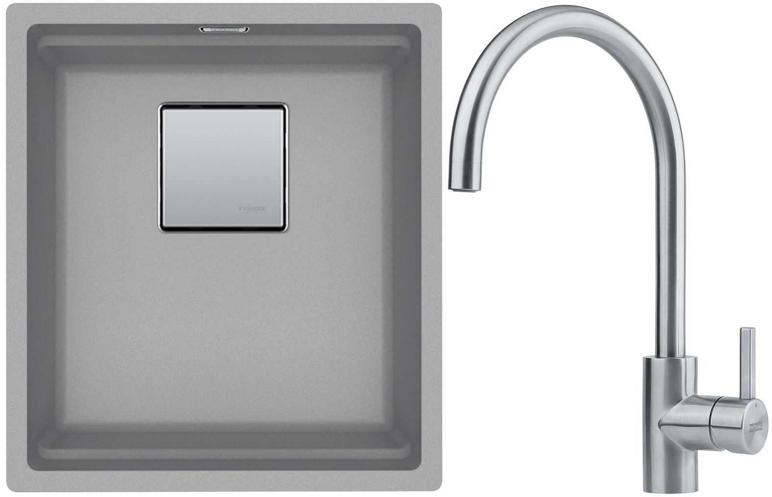 Készlet gránit mosogató Franke Kanon 125.0528.631, konyhai csaptelep Franke Eos 115.0590.044