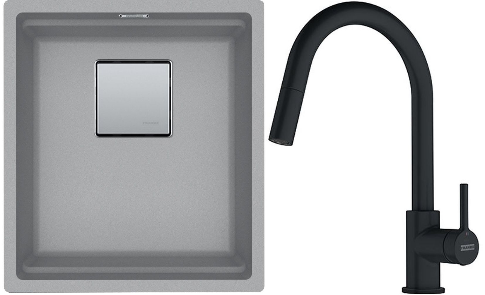 Készlet gránit mosogató Franke Kanon 125.0528.631, konyhai csaptelep Franke Lina 115.0626.053