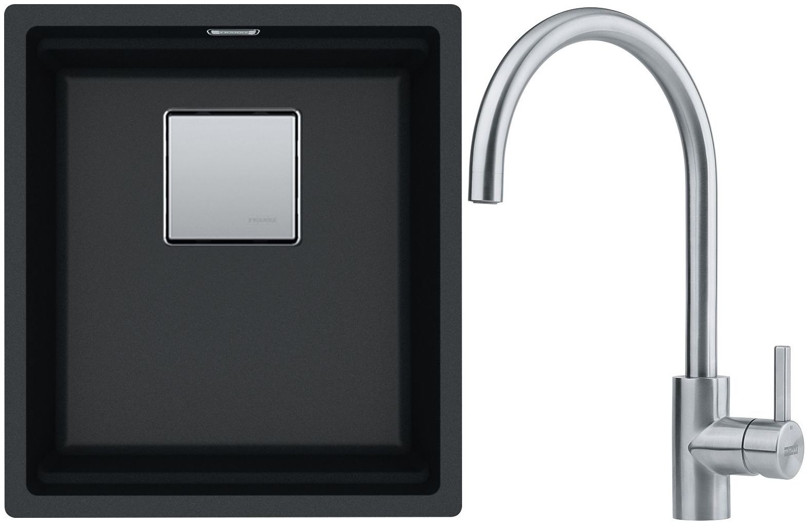 Készlet gránit mosogató Franke Kanon 125.0528.628, konyhai csaptelep Franke Eos 115.0590.044