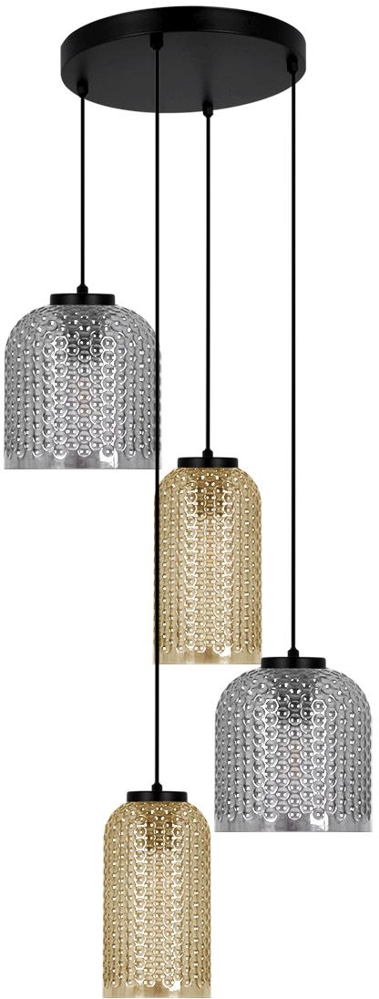 Kaja Capri függőlámpa 4x15 W fekete-borostyán-grafit K-5627