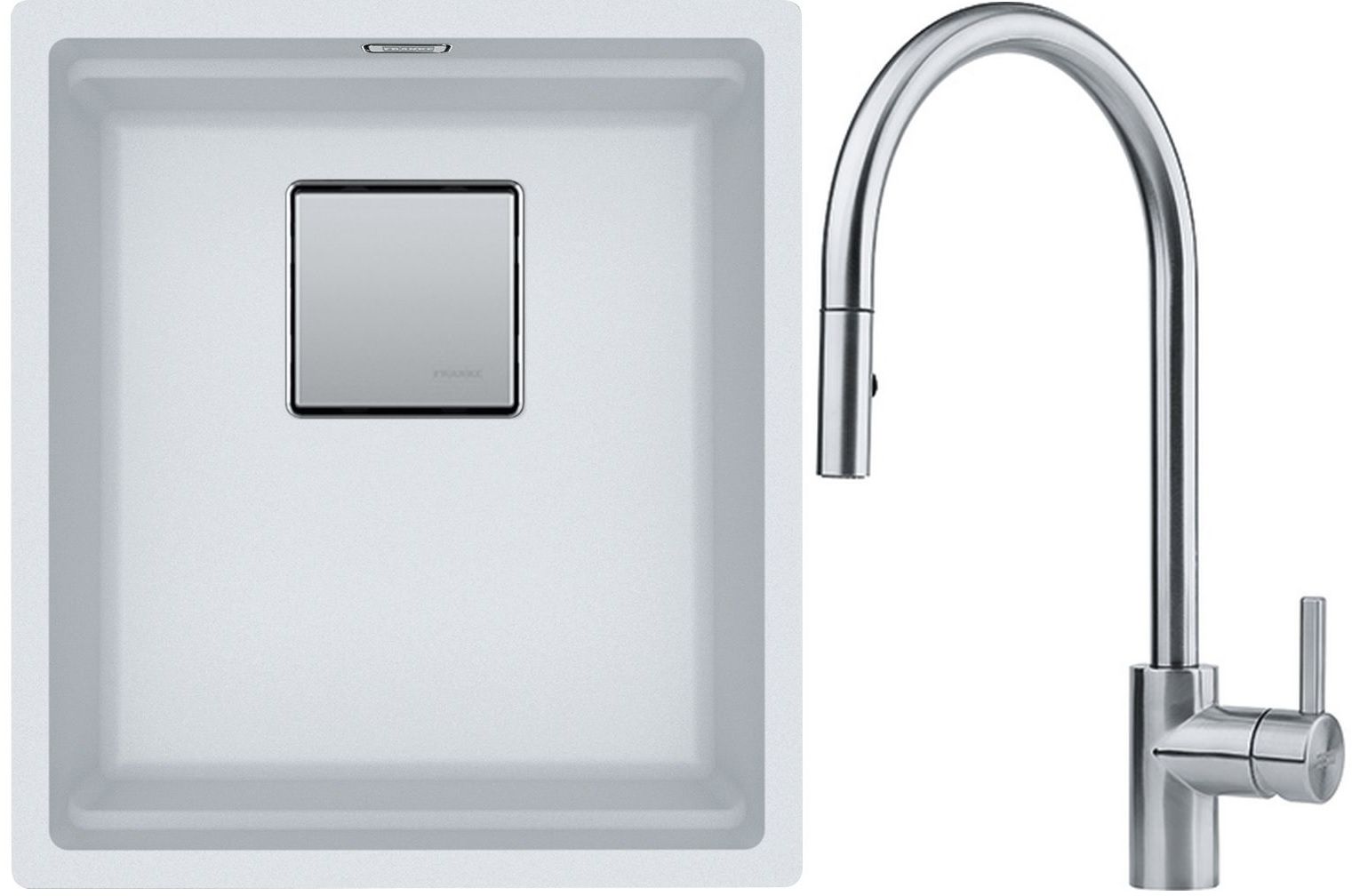 Készlet gránit mosogató Franke Kanon 125.0528.630, konyhai csaptelep Franke Eos 115.0590.045