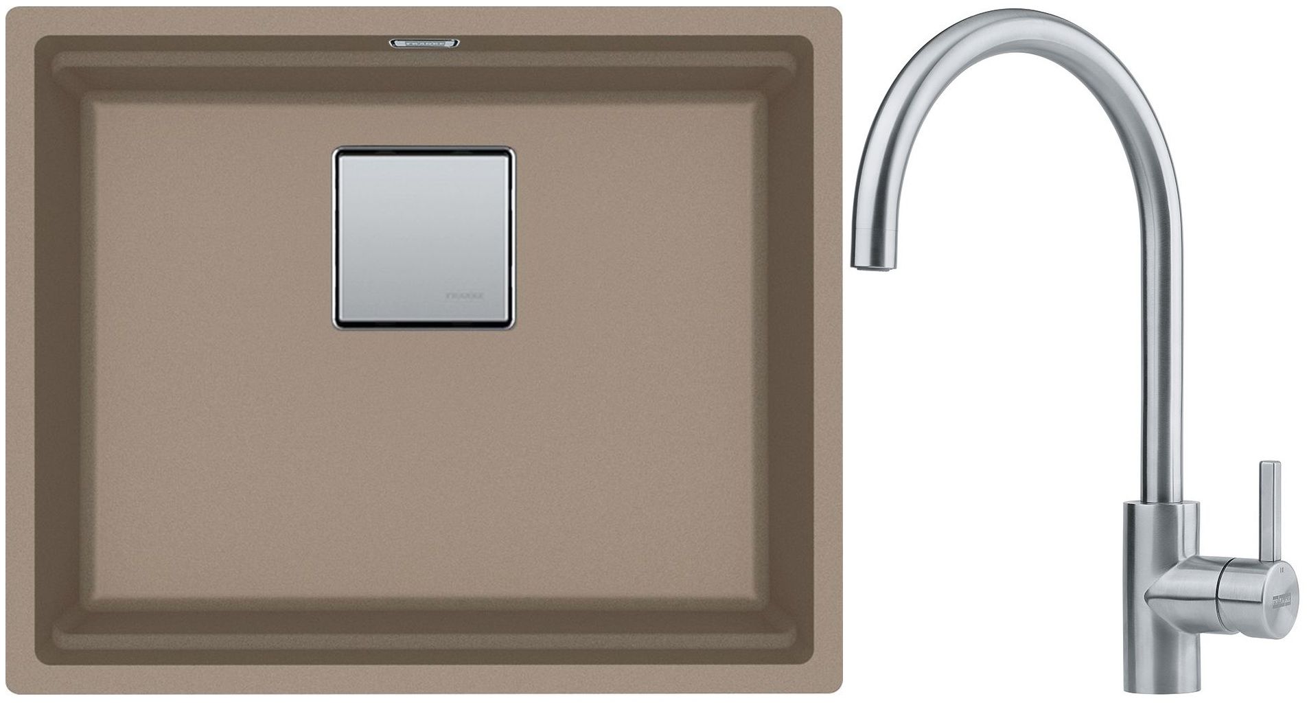 Készlet gránit mosogató Franke Kanon 125.0528.613, konyhai csaptelep Franke Eos 115.0590.044
