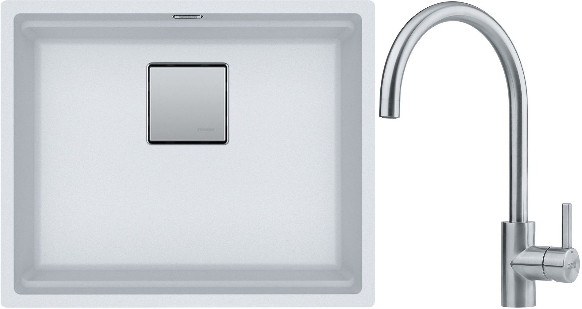 Készlet gránit mosogató Franke Kanon 125.0528.614, konyhai csaptelep Franke Eos 115.0590.044