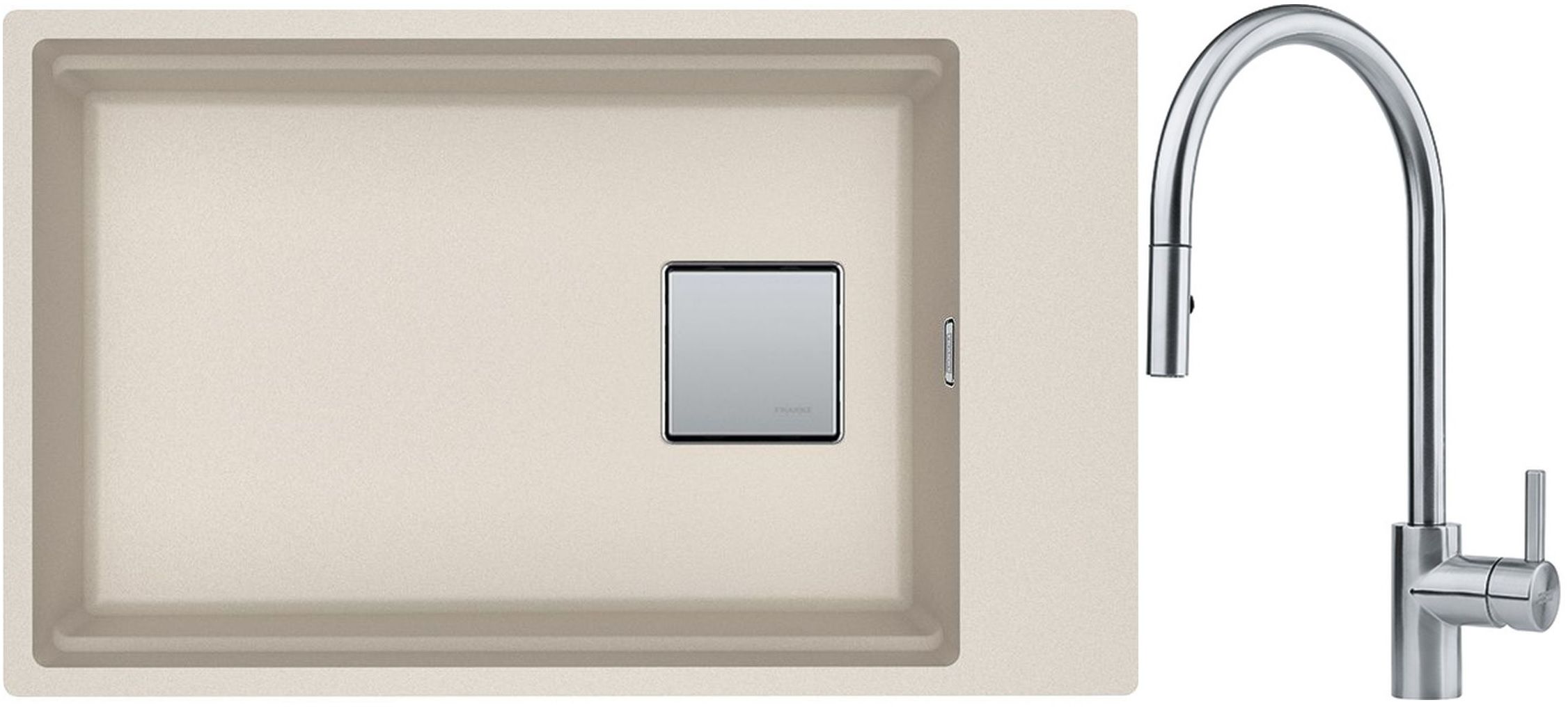 Készlet gránit mosogató Franke Kanon 125.0528.618, konyhai csaptelep Franke Eos 115.0590.045