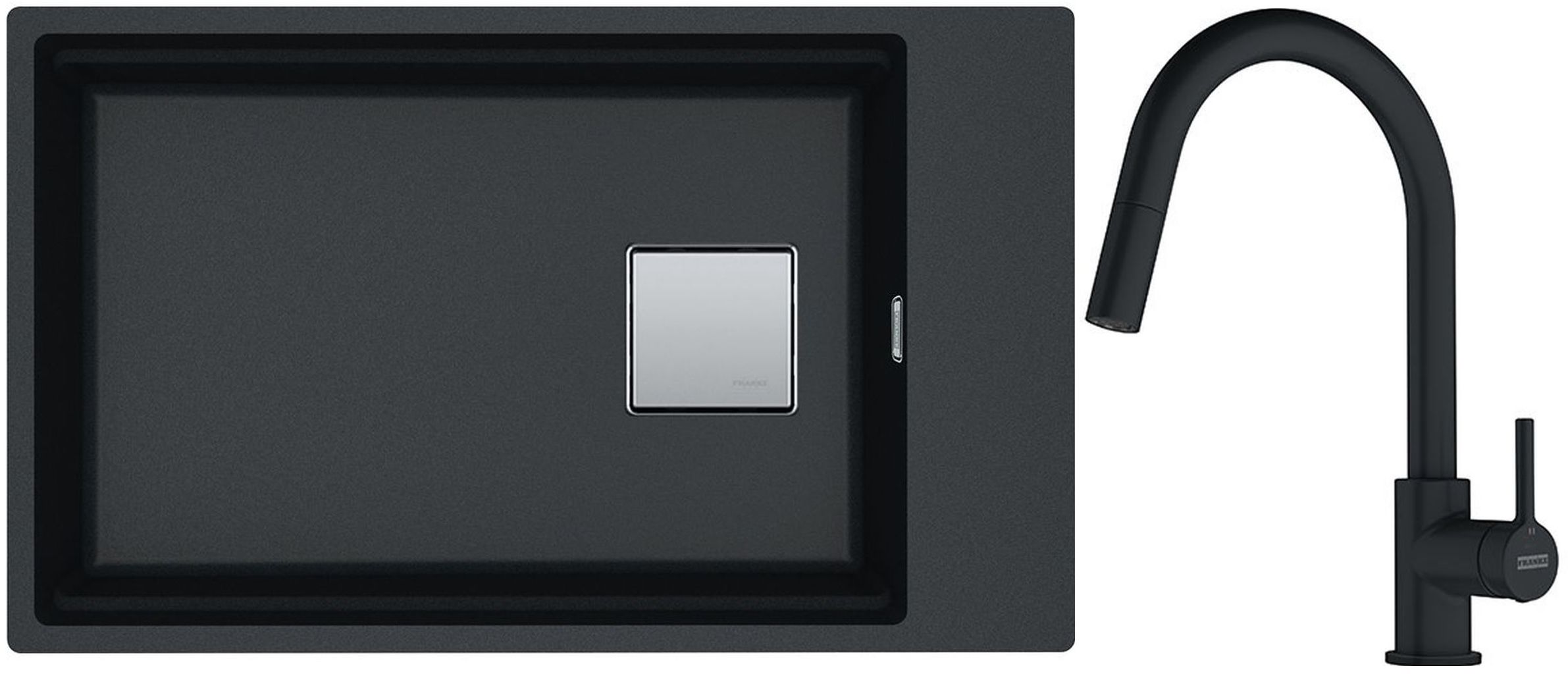 Készlet gránit mosogató Franke Kanon 125.0528.620, konyhai csaptelep Franke Lina 115.0626.053