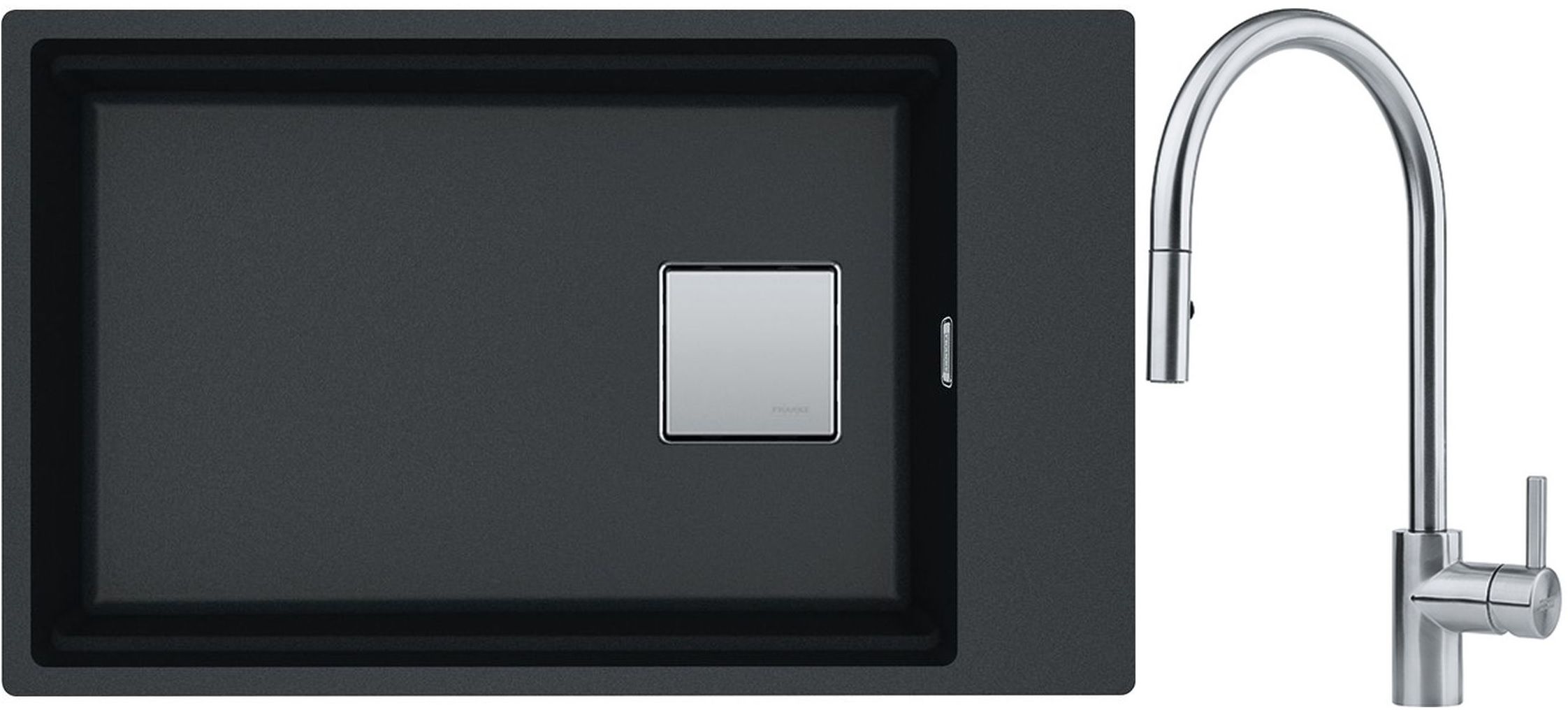 Készlet gránit mosogató Franke Kanon 125.0528.620, konyhai csaptelep Franke Eos 115.0590.045