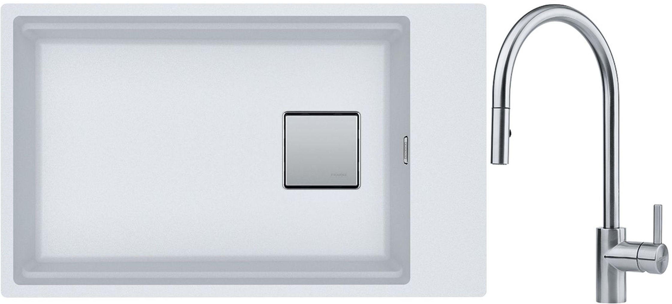Készlet gránit mosogató Franke Kanon 125.0528.622, konyhai csaptelep Franke Eos 115.0590.045