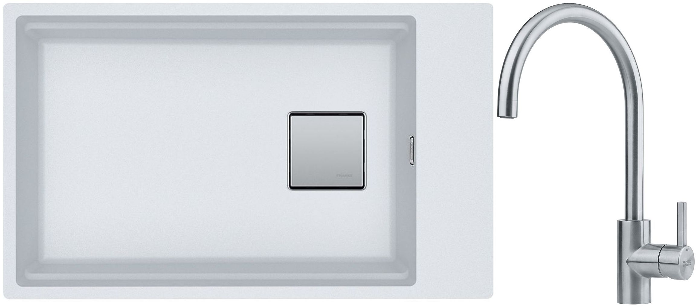 Készlet gránit mosogató Franke Kanon 125.0528.622, konyhai csaptelep Franke Eos 115.0590.044