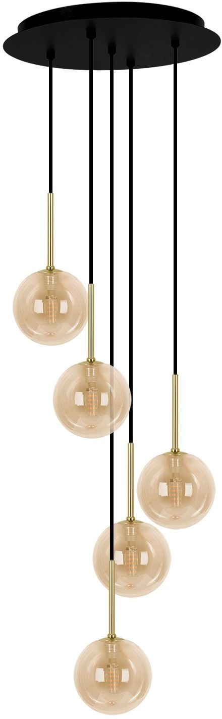 Kaja Galaxy függőlámpa 5x10 W fekete-arany-borostyán K-5561