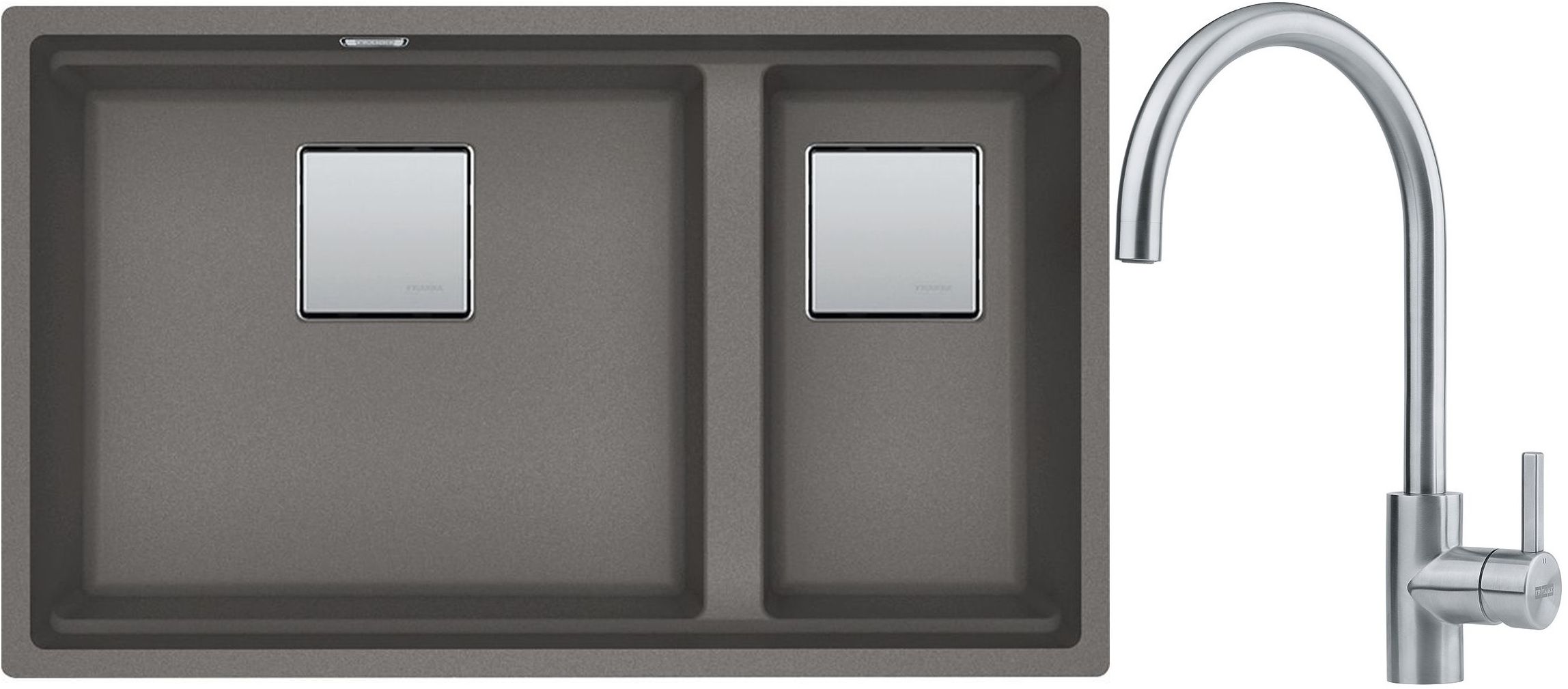 Készlet gránit mosogató Franke Kanon 125.0528.639, konyhai csaptelep Franke Eos 115.0590.044
