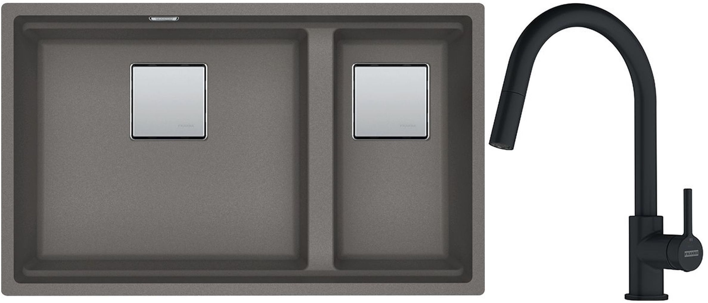 Készlet gránit mosogató Franke Kanon 125.0528.639, konyhai csaptelep Franke Lina 115.0626.053