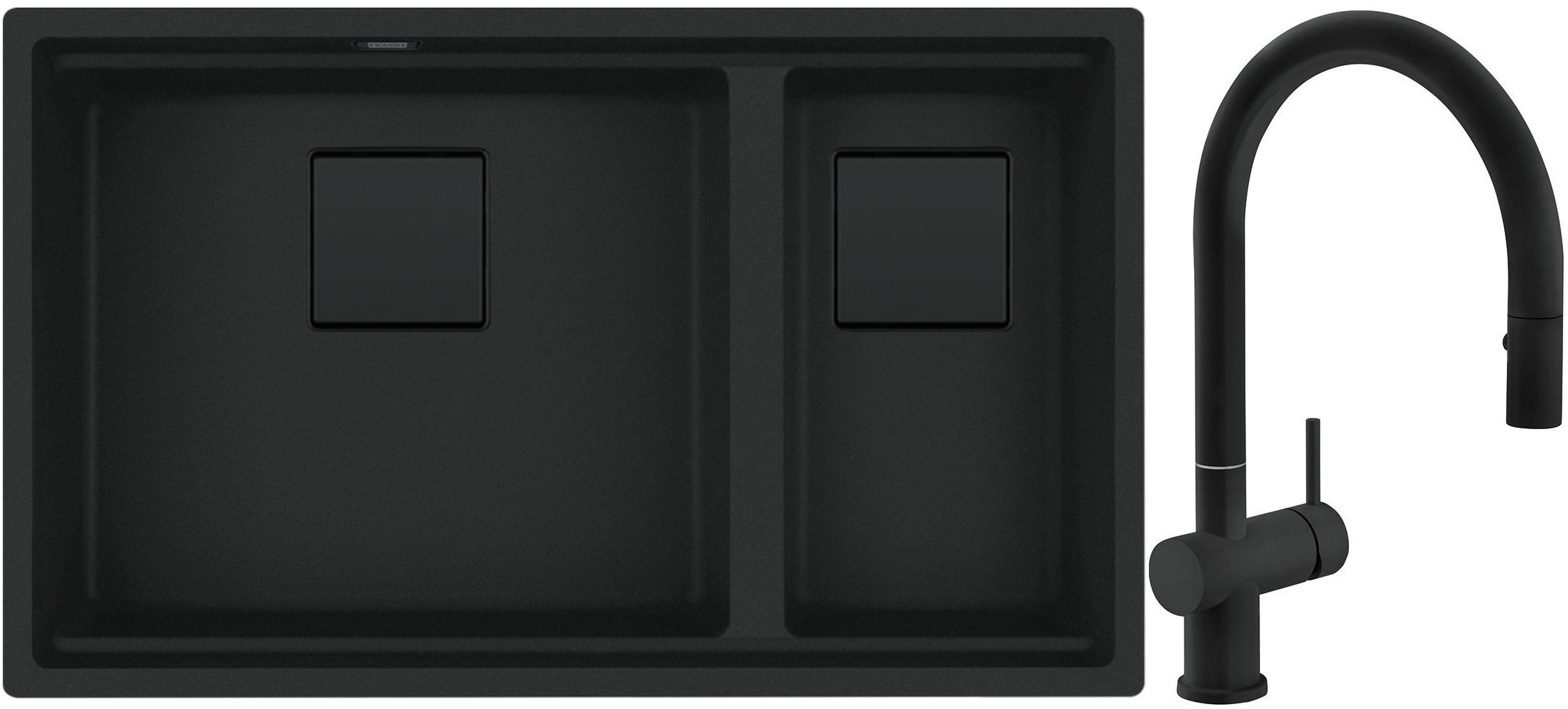 Készlet gránit mosogató Franke Kanon 125.0721.162, konyhai csaptelep Franke Active Neo 115.0653.404