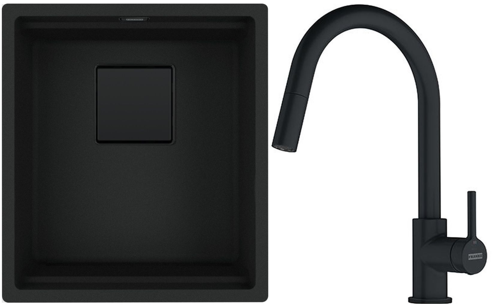 Készlet gránit mosogató Franke Kanon 125.0721.149, konyhai csaptelep Franke Lina 115.0626.053