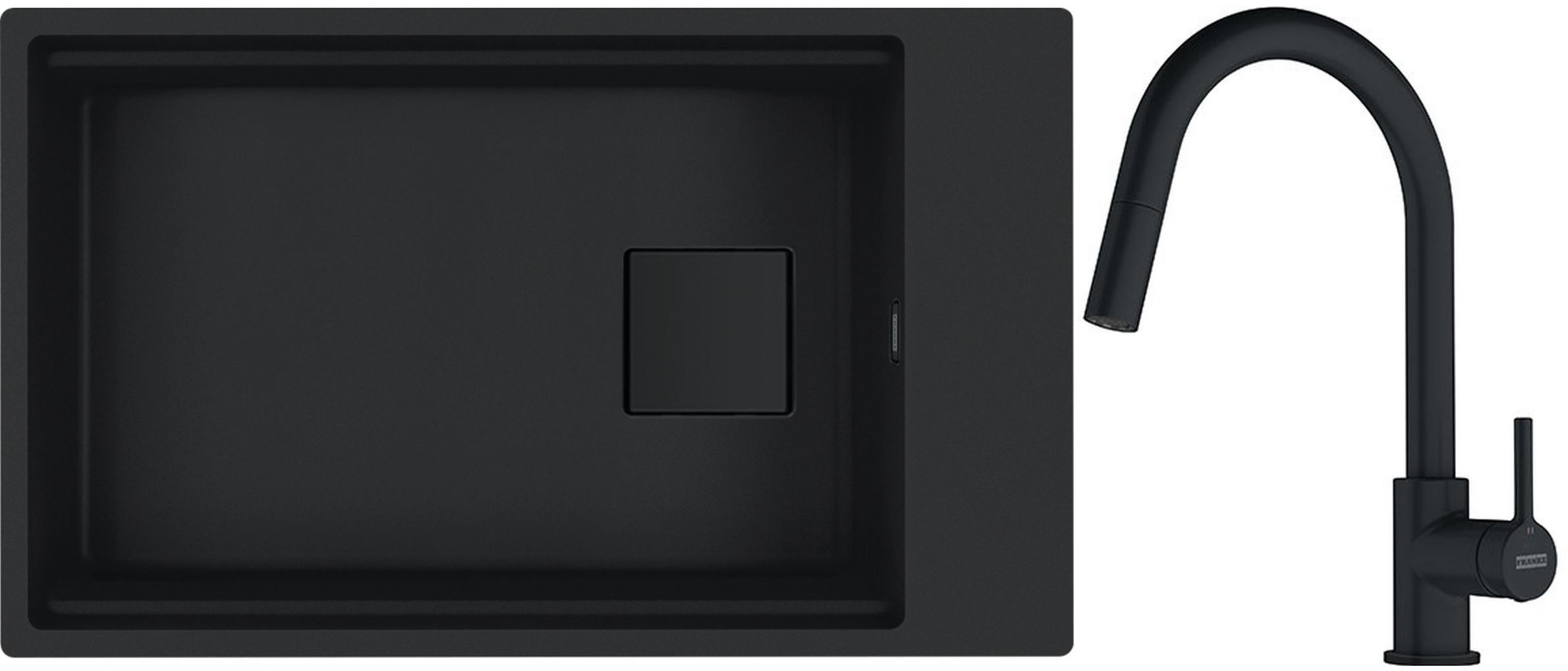 Készlet gránit mosogató Franke Kanon 125.0721.161, konyhai csaptelep Franke Lina 115.0626.053