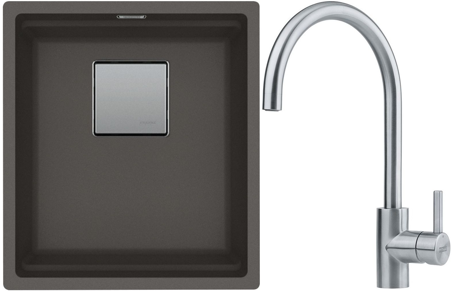 Készlet gránit mosogató Franke Kanon 125.0716.370, konyhai csaptelep Franke Eos 115.0590.044