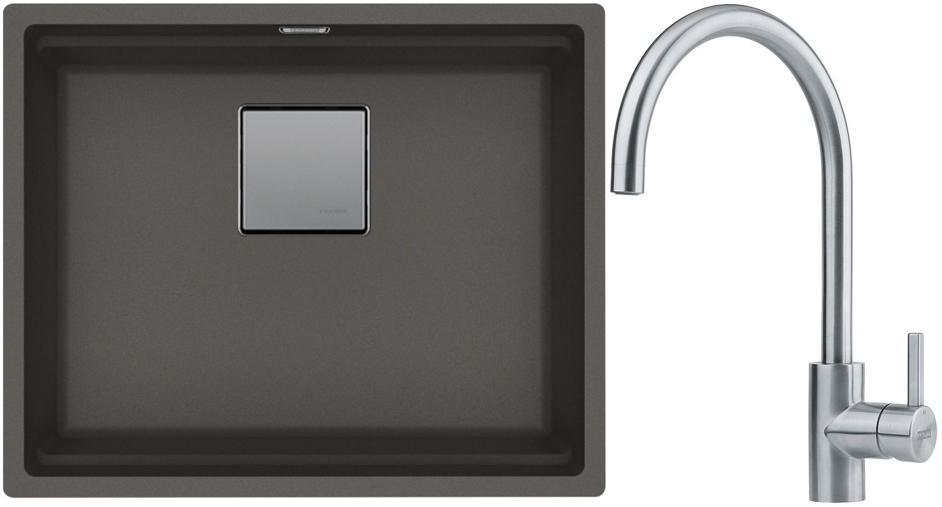 Készlet gránit mosogató Franke Kanon 125.0716.371, konyhai csaptelep Franke Eos 115.0590.044