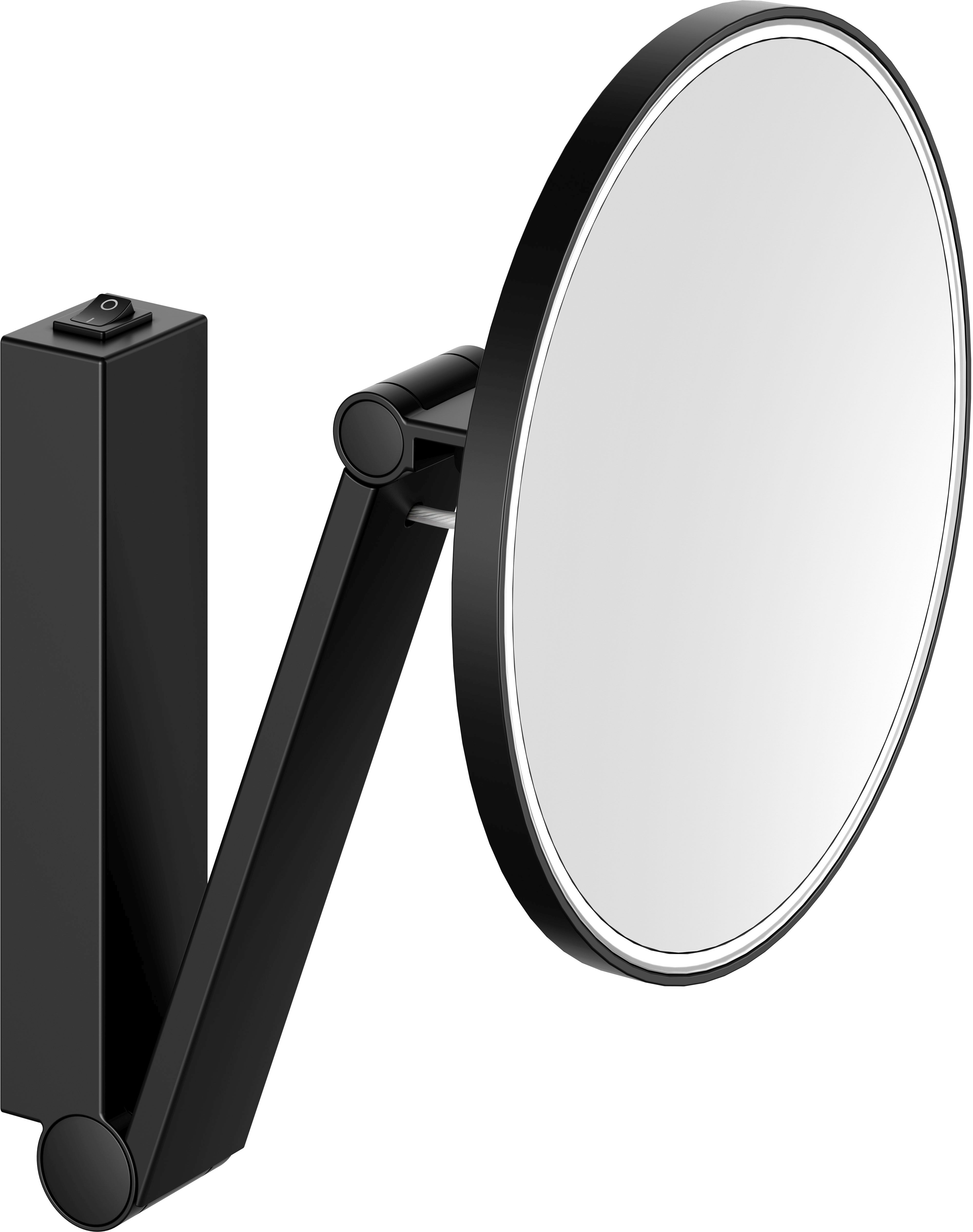 Keuco Cosmetic mirrors kozmetikai tükör 21.2x31.8 cm kerek világítással fekete 17612379004