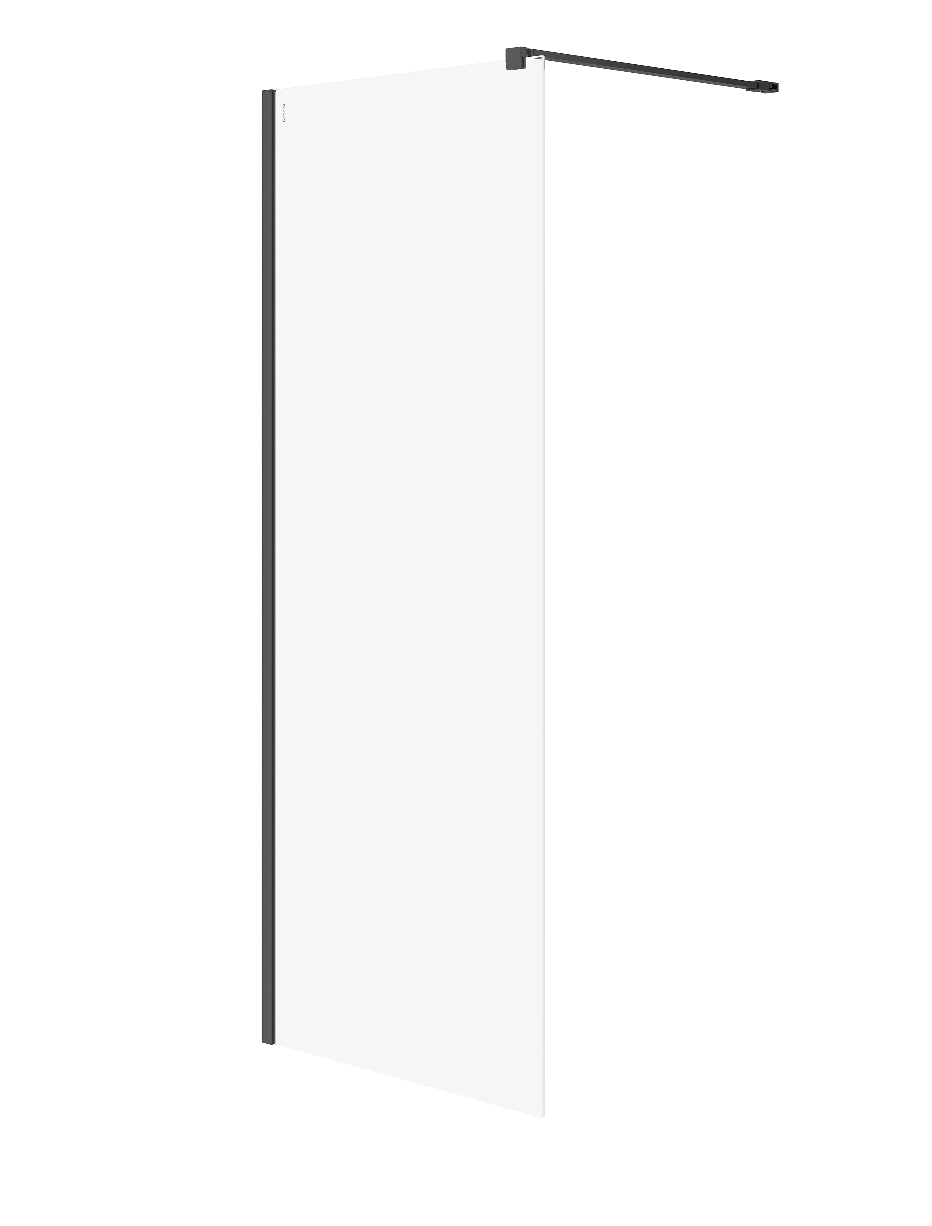 Cersanit Mille zuhanykabin fal walk-in 80 cm fekete matt/átlátszó üveg S161-007