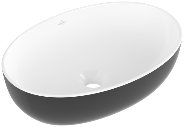 Villeroy & Boch Artis mosdótál 48x32.5 cm ovális mosdótálak fehér-fekete 438848BCT8