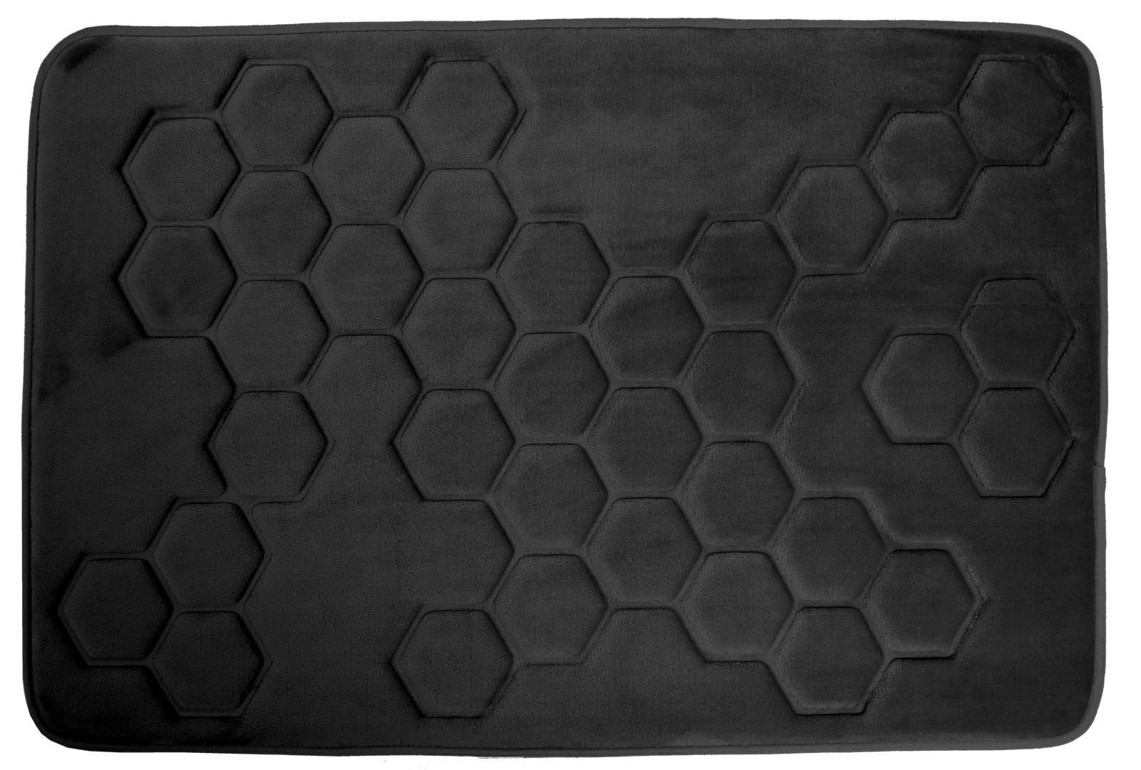 Hyggli Honey fürdőszoba szőnyeg 90x60 cm négyszögletes fekete 70-088