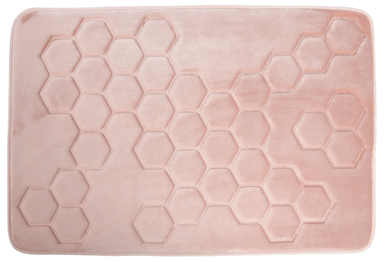 Hyggli Honey fürdőszoba szőnyeg 90x60 cm négyszögletes rózsaszín 70-090