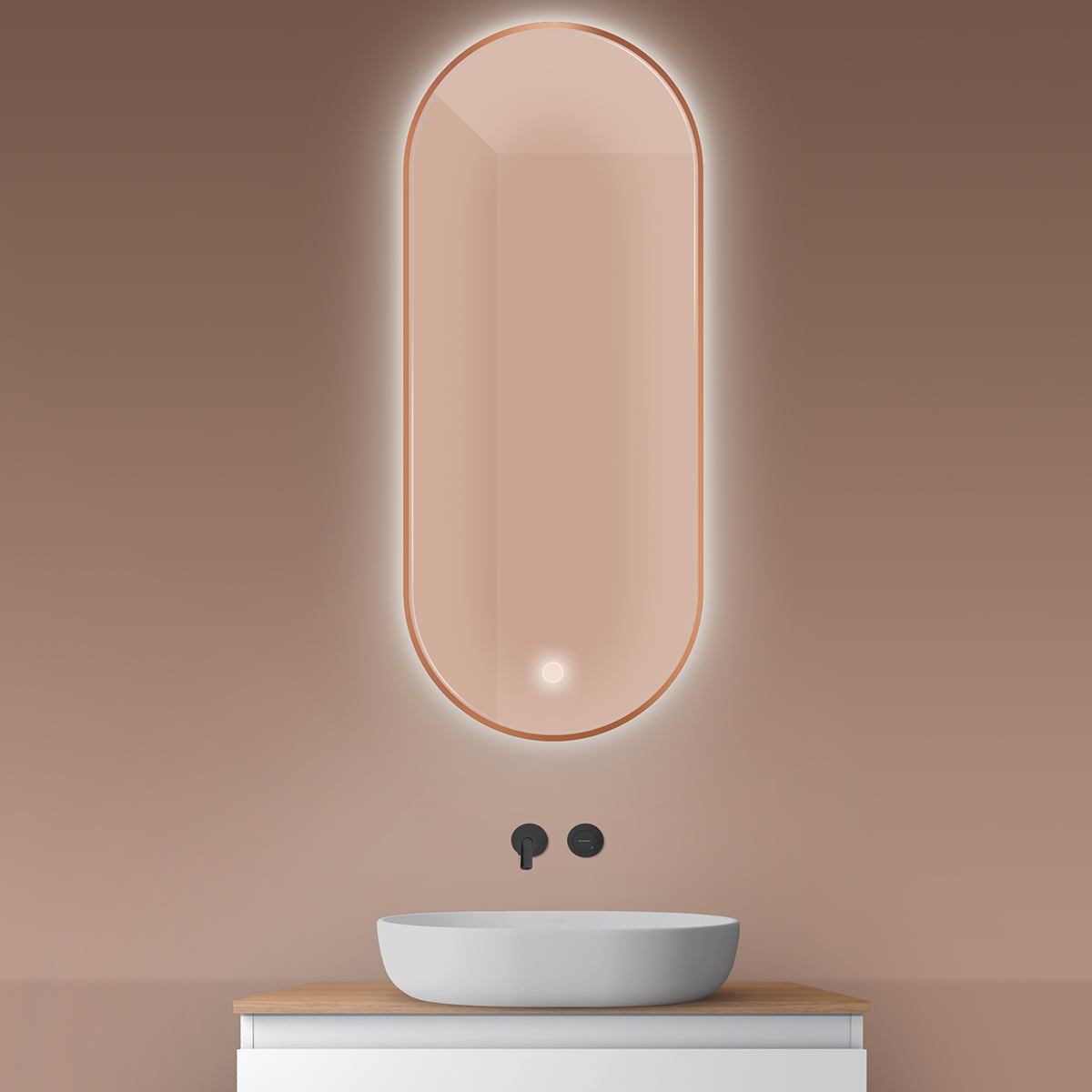 Oltens Nordlis tükör 50x120 cm ovális világítással páramentesítő fóliával 64114610